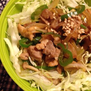 豚肉の甘辛しょうが炒めどん。